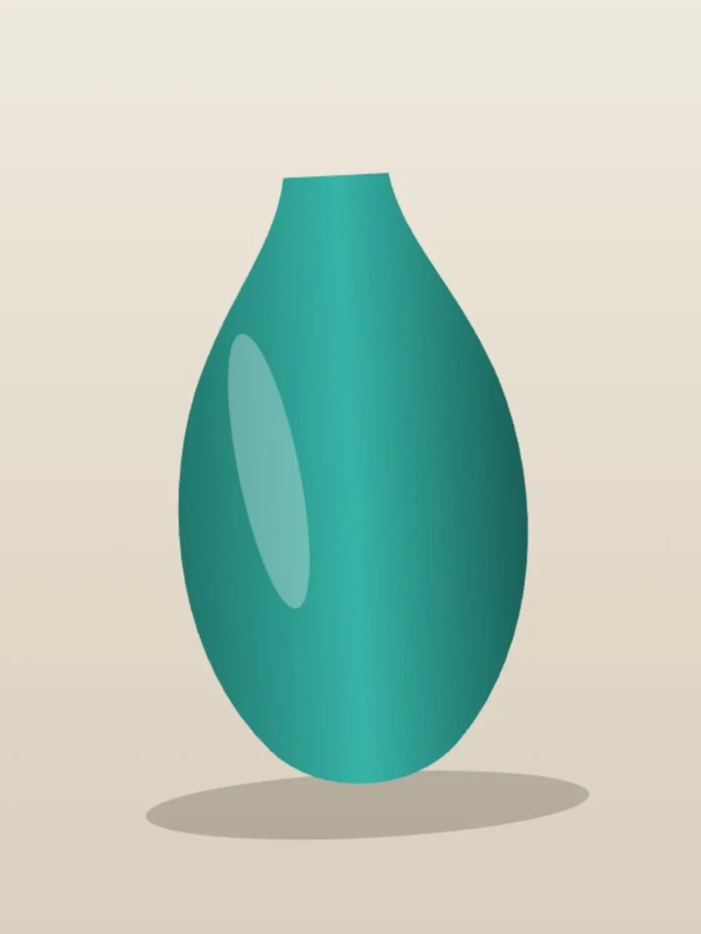 Teal Ceramic Vase Modern Minimalist Home Decor Accent Piece